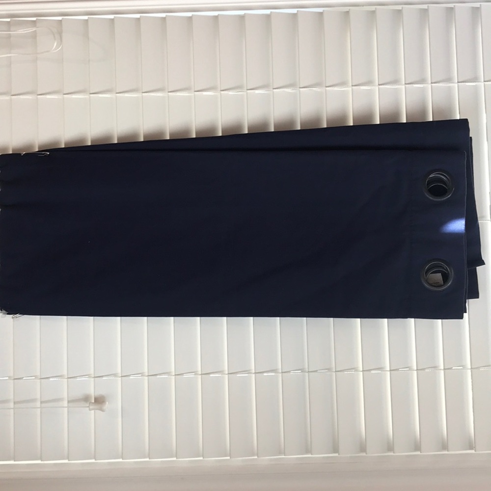 Navy pottery barn kids curtain